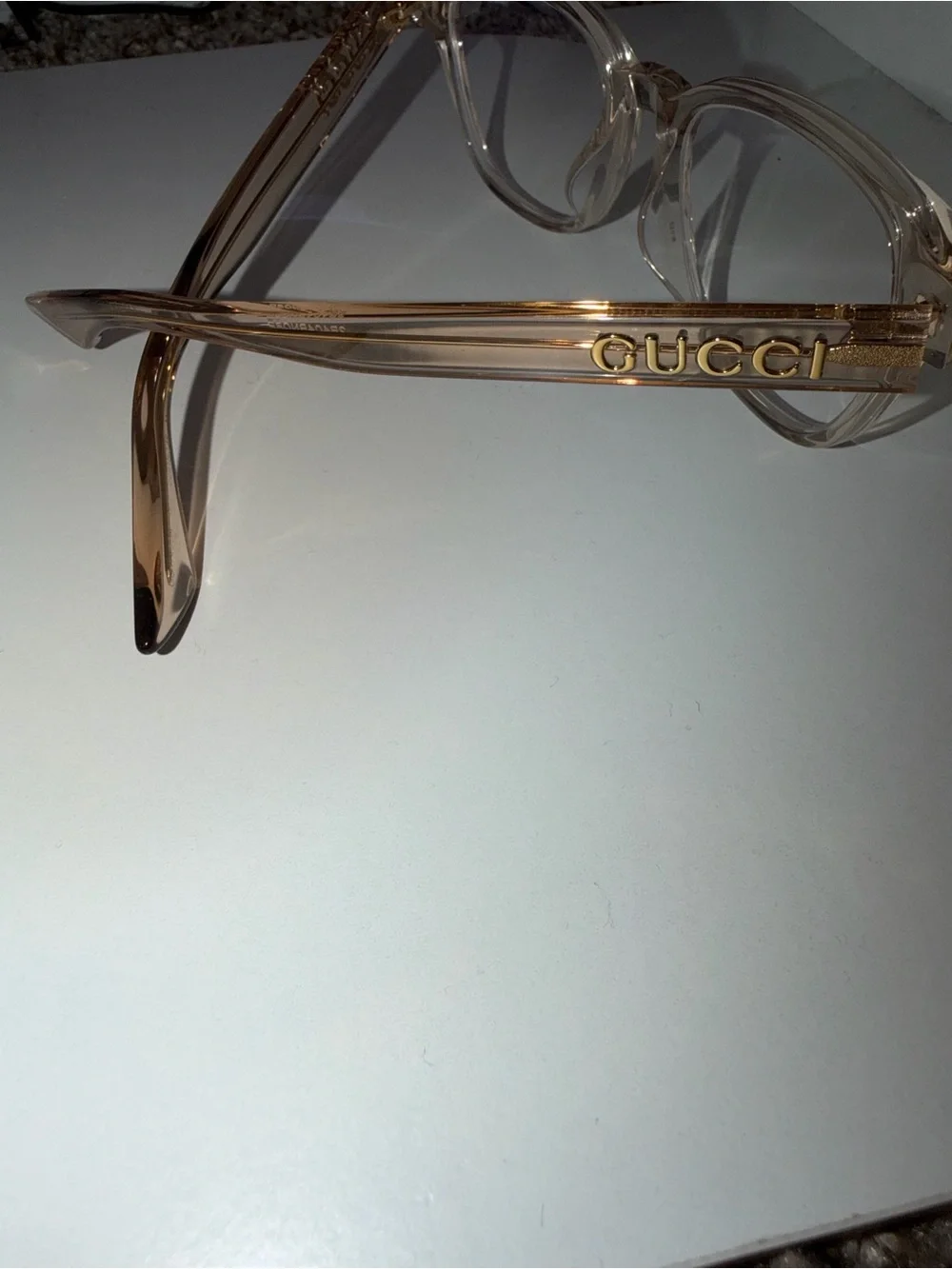 Gucci unisex Clear/Champagne Eyeglass Frames w/ Gucci Case